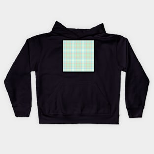 Snowy Mint Plaid Kids Hoodie